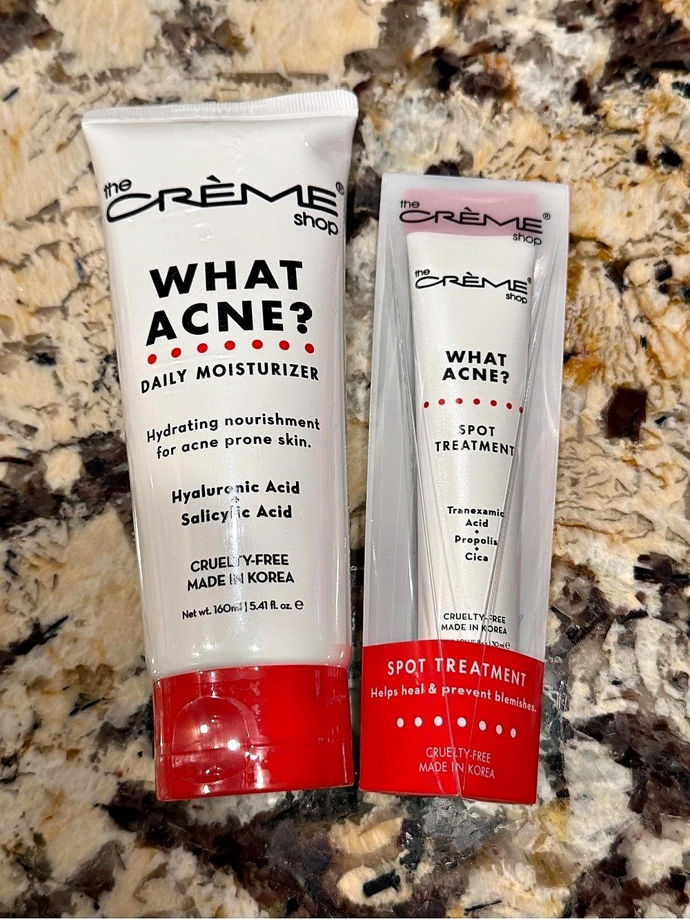 The Crème Shop What Acne? Daily Moisturizer and Spot Treatment Skincare Duo NWT